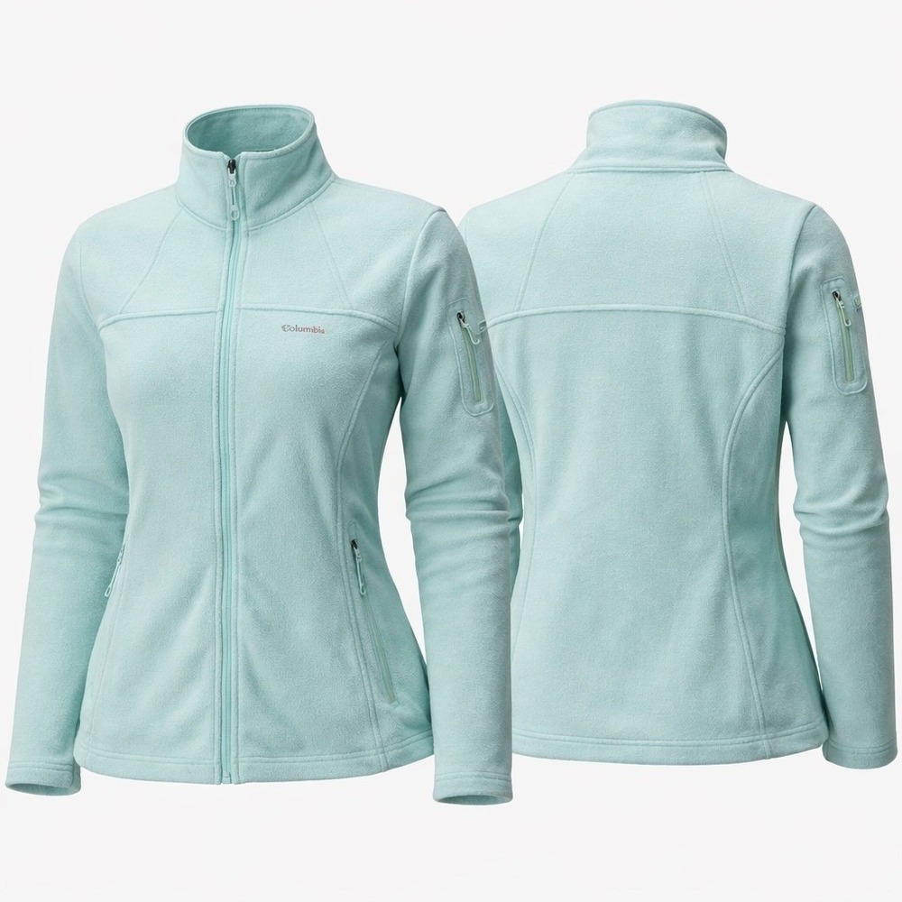 Columbia Fast Trek II Full Zip Fleece Jacket Mint Green Womens XL 1465351